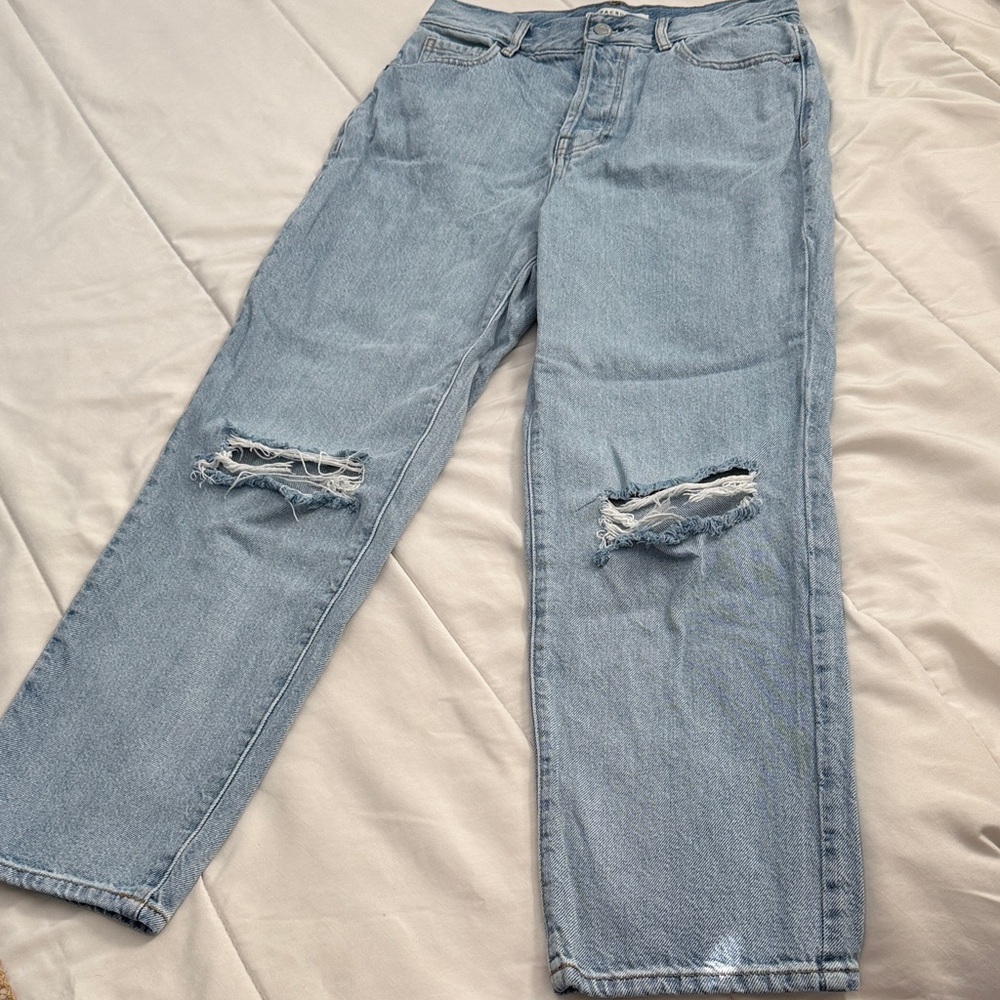 PACSUN High Rise Straight Leg Distressed Jeans 27